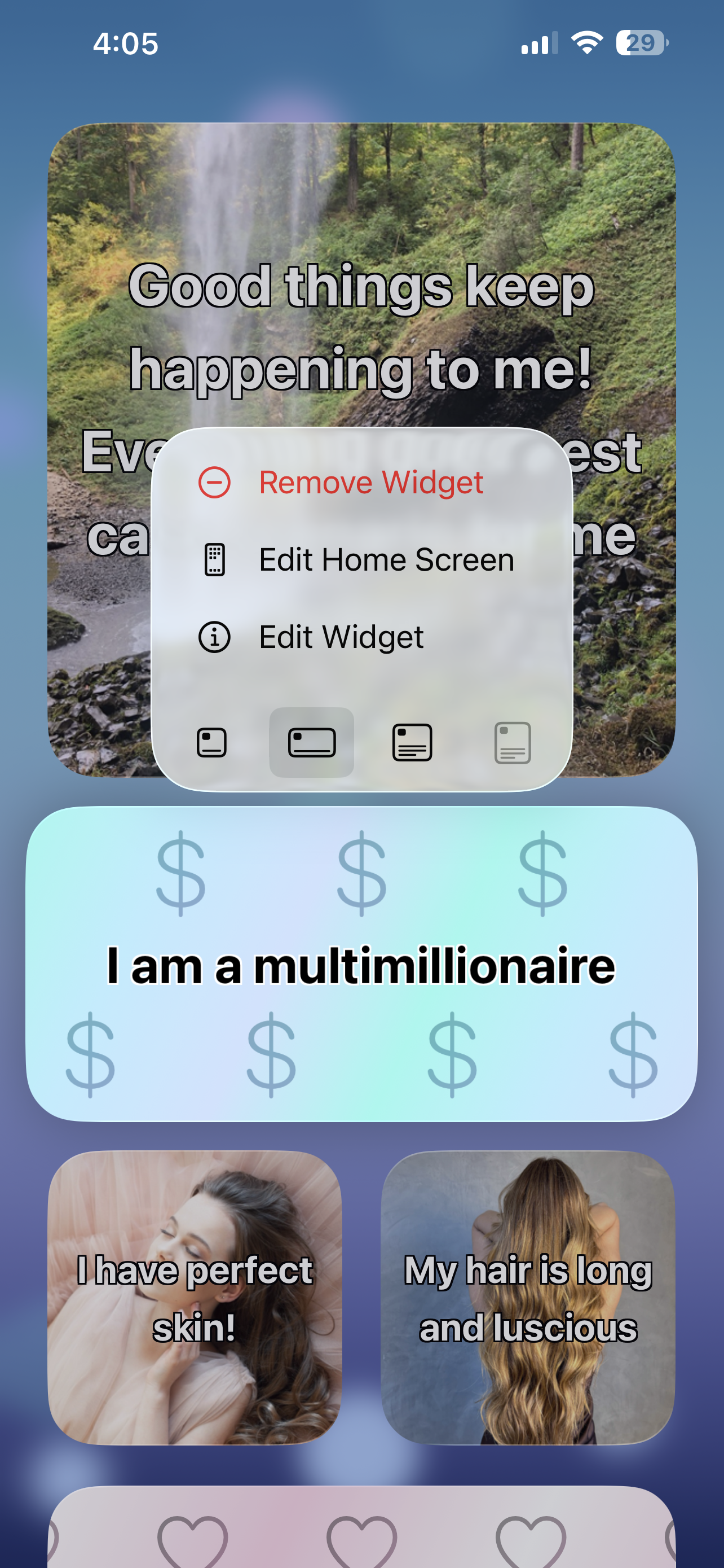 Repetition widget configuration